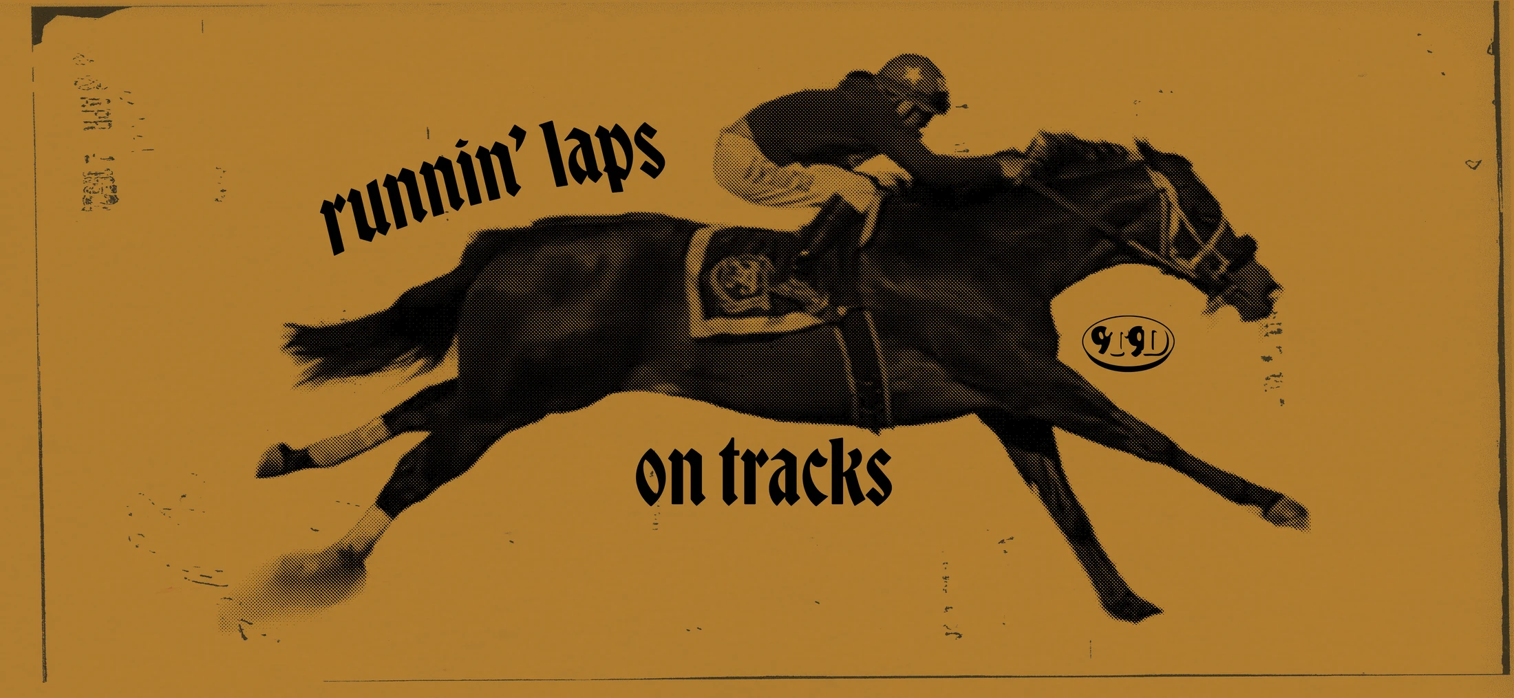 9T9D Runnin' Laps horse-racing campaign artwork