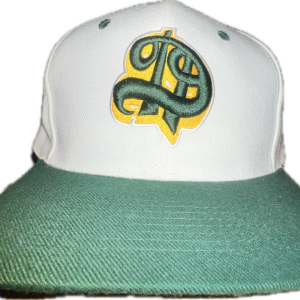 Tan and dark green 9T9D cotton hat with raised ORFEN puff embroidery logo on front